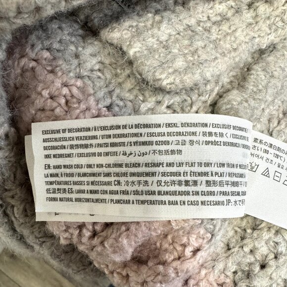 Abercrombie & Fitch Turtleneck Sweater Size Small S Chunky Knit Pink Gray Wool - Picture 9 of 10